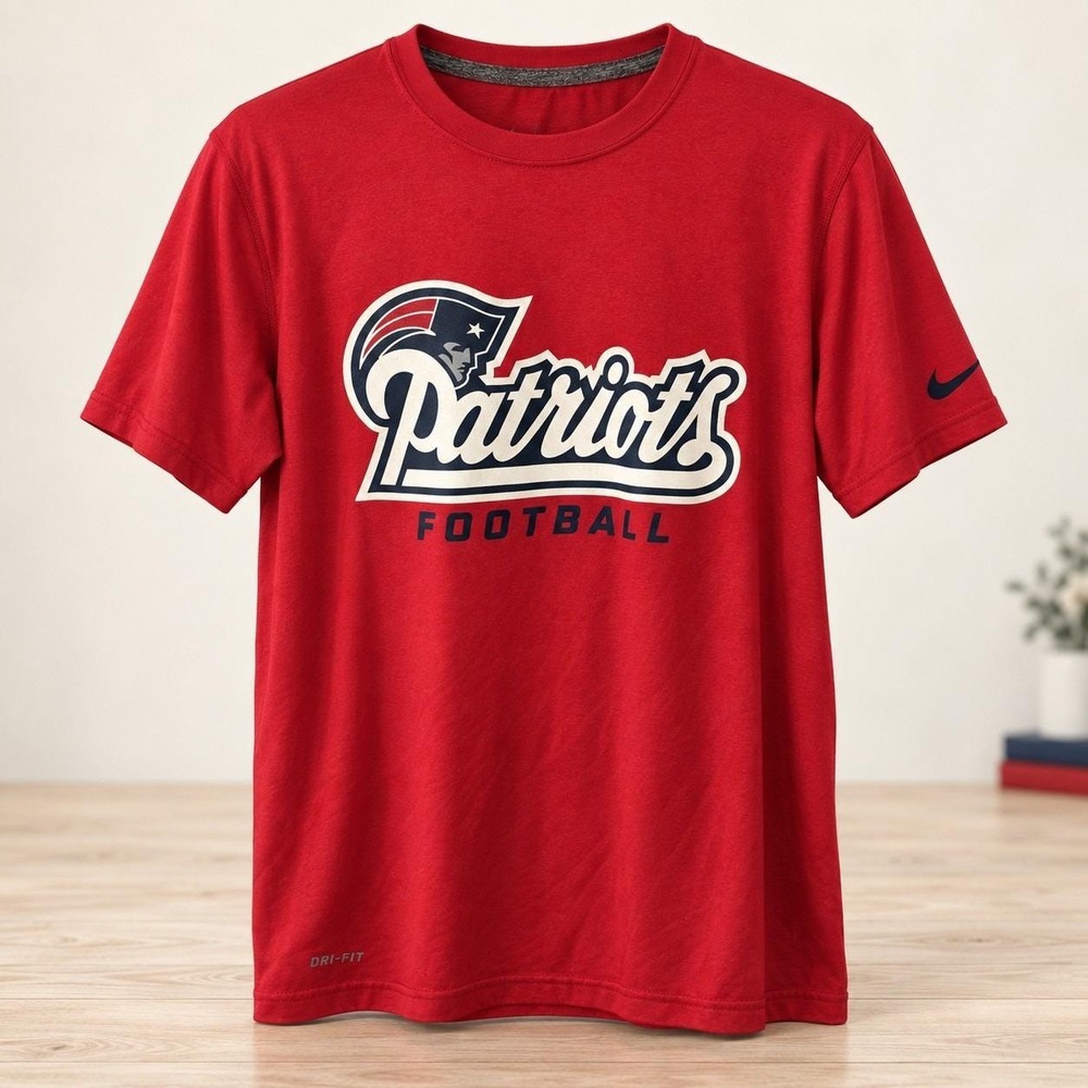 Nike Dri-Fit New England Patriots Men's Medium Red NFL Football T-Shirt